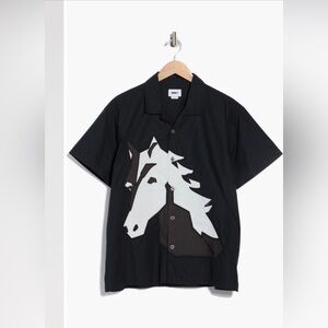 Obey Black and White Horse Graphic Casual Shirt